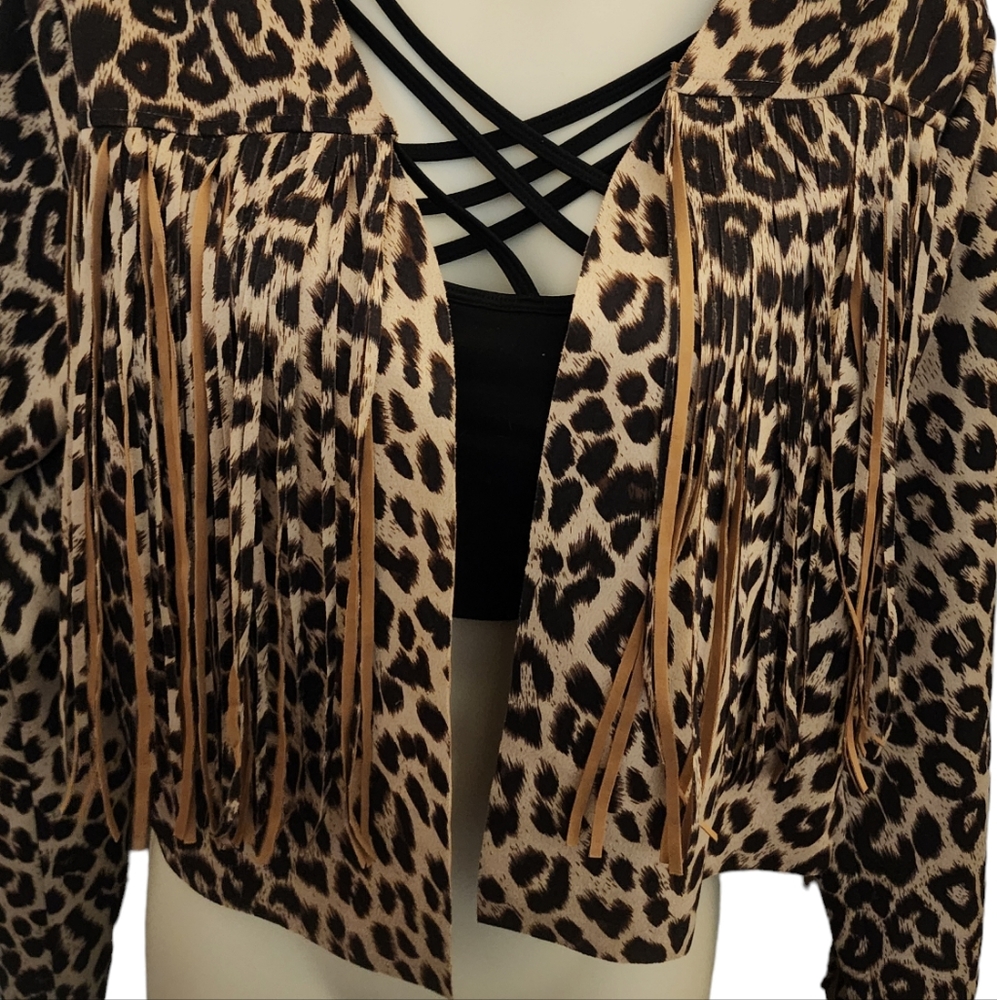 COPY - VOCAL-FAUX CHOPPED FRINGE JACKET- NEW NEVER USED